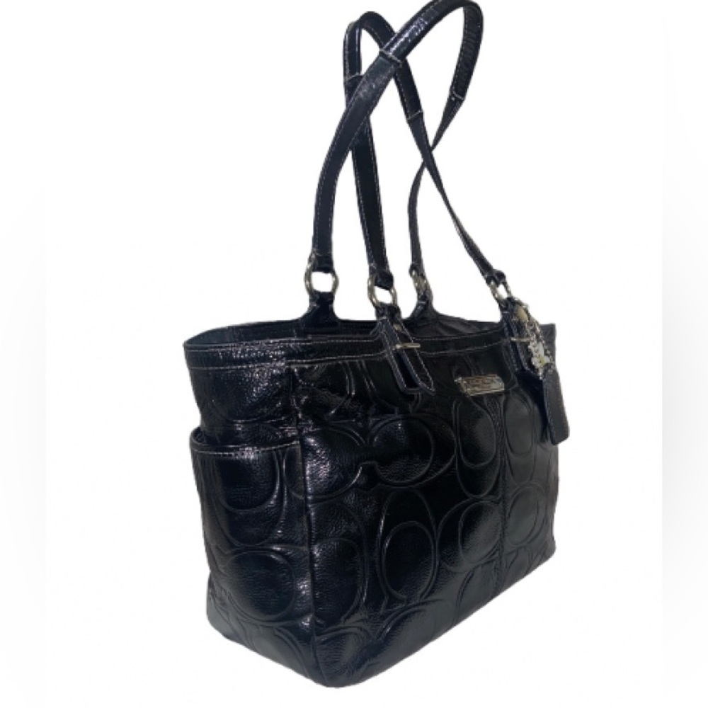 Coach Gallery Embossed Patent Leather Tote Shoulder Bag - Picture 2 of 6